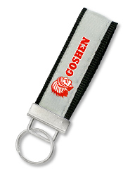 Custom Woven Keychain Strap with Brushed Steel : LAN-104BS